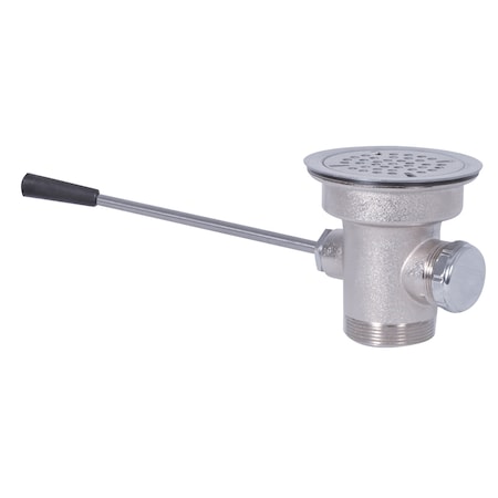 Bk Resources Lever Waste Valve, Straight Drain, 3-1/2"Sink Opening, 2"Male&1-1/2"Fem BK-SLW-2